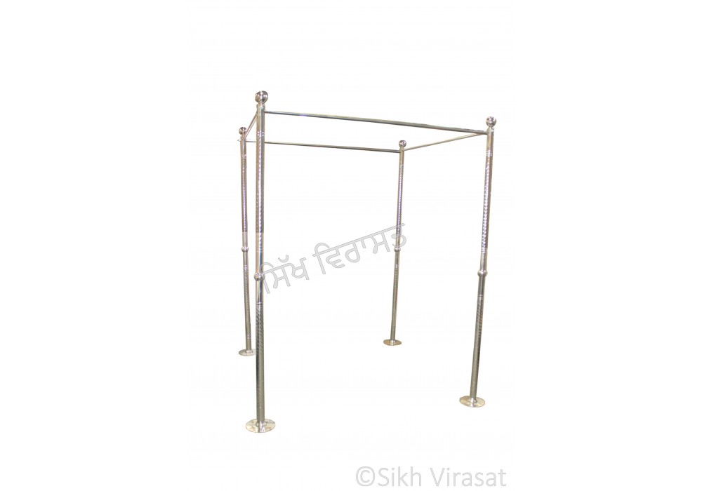 Chandoa Sahib Stainless Steel Stand Straight Designer Color Silver Size 5X5