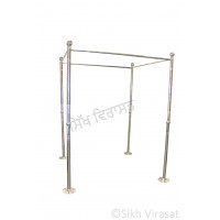 Chandoa Sahib Stainless Steel Stand Straight Designer Color Silver Size 5X5