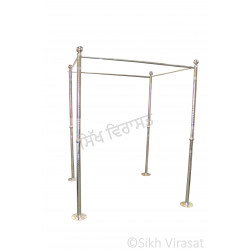 Chandoa Sahib Stainless Steel Stand Straight Designer Color Silver Size 5X5