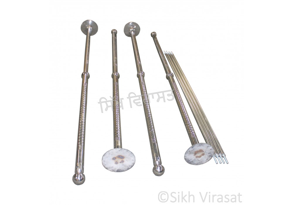 Chandoa Sahib Stainless Steel Stand Folding Designer Color Silver Size 5X5