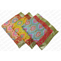 Rumala Sahib Double Designer Double Flower Pattern Multicolor 