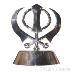 Khanda Gurbani Decoration Accessories Khanda Steel Model Color Silver Large Size 12 Inches  