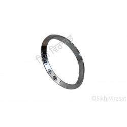 Kara Or Kada Designer Khanda Steel Silver Grey Size 6.5 cm 