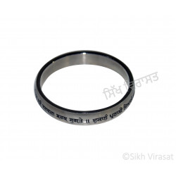 Kara Or Kada Stainless-Steel Curved outer surface Engraved with Written Gurbani Color Silver Size-6.5cm to 7.3cm