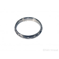 Kara Or Kada Stainless-Steel Curved outer surface Engraved with Two rows of Written Gurbani (Ek Achhari Chhand) Color Silver Size-6.4cm to 7.5cm