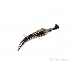 Kirpan Or Kirpaan Stainless-steel Chilli (Punjabi: Mirch) Shaped Style -Air Travel -Small Color Silver Size 4 Inch