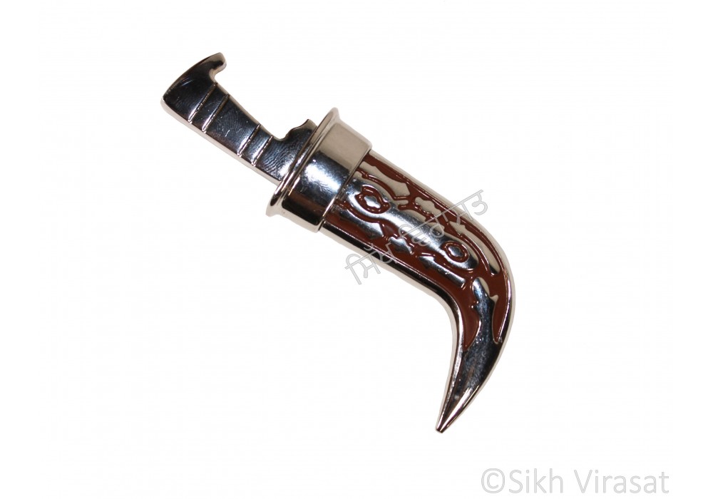 Kirpan Or Kirpaan Stainless-steel with brown color and steel symbol engravings -Taksali style -Air Travel -Small Size 4 Inch Kirpan Or Kirpaan Stainless-steel with brown color and steel symbol engravings -Taksali style -Air Travel -Small Size 4 Inch