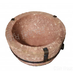 Mortar (Punjabi: Kunda Or Sunehra) Red Stone with Handle Large – 18 Inch Mortar (Punjabi: Kunda Or Sunehra) Red Stone with Handle Large – 18 Inch