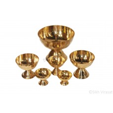 Jot Oil Brass Lamp / Akhand Jyoti Diya Deepak/ Brass stand Color Golden Size 2.25/2.5/3/3.75/4/6.25 