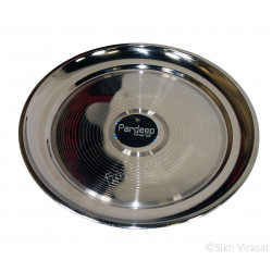 Plate (Punjabi: ਪਲੇਟ) Stainless-steel Color Silver Size Regular Diameter 10.5 inch