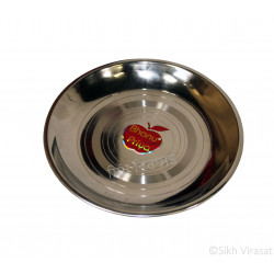 Plate (Punjabi: ਪਲੇਟ) Stainless-steel Color Silver Size Small Diameter 7.5 inch