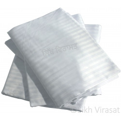 Dobby Stripe White Bed Sheet