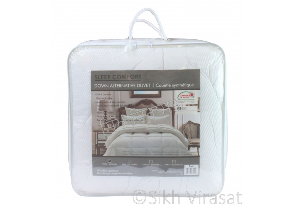 Twin Duvet- Down Alternative Reversible Comforter in White Twin Duvet- Down Alternative Reversible Comforter in White