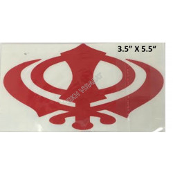 Sticker Khanda (Sikh Symbol Faith) Car Vinyl Size Color (Red, 5.5'' (14cm))
