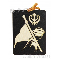 Holding Nishan Sahib With Khanda Car Hanging Holding Nishan Sahib With Khanda Car Hanging