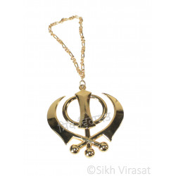Car Hanging Plain Khanda Steel Antique Color Golden Car Accessories/Hanging For Car Decor