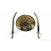 Dhall Gold Steel Or Khanda Or Baaz Or Dhaal Or Dhal Or Shield Or Sikh Accessories Gatka Sports Medium Size 13 inches