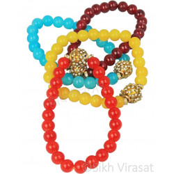 Mala Fancy Designer Glass Elastic Kara Style (Punjabi: Simrana)