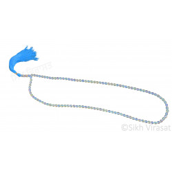 Mala Glass Multi color style designer Large 108 Beads (Color- White and Blue)