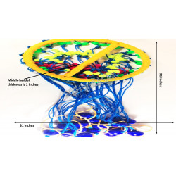 Chakar or Chakkar or Gatka Chakar with Plastic balls / Vadda (Punjabi) Medium Chakar / Gatka Sports with 14 Inches Diameter Handle Chakar or Chakkar or Gatka Chakar with Plastic balls / Vadda (Punjabi) Medium Chakar / Gatka Sports with 14 Inches Diameter Handle