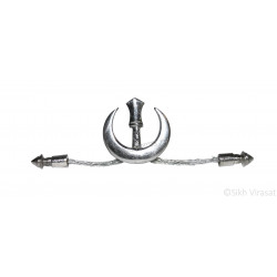 Dumalla Traditional Stunning Stainless Steel Sikh Small Chand Tora Brooch Pin for Singh's Dumala, Pagri, Pug, Patka, Coats, Jackets color silver size 4 inches Dumalla Traditional Stunning Stainless Steel Sikh Small Chand Tora Brooch Pin for Singh's Dumala, Pagri, Pug, Patka, Coats, Jackets color silver size 4 inches